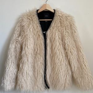 Super Fluffy Cream FAUX Fur Coat